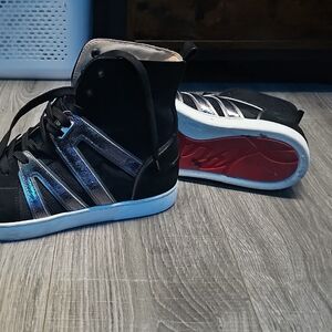 Christian Louboutin Black and Silver High-Top Sneakers